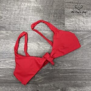 Amzbrly Tie Knot Fron Bikini Swimsuit Top Size S